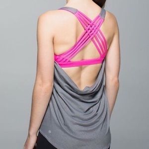 Lululemon Wild tank pink gray tank built in bra
